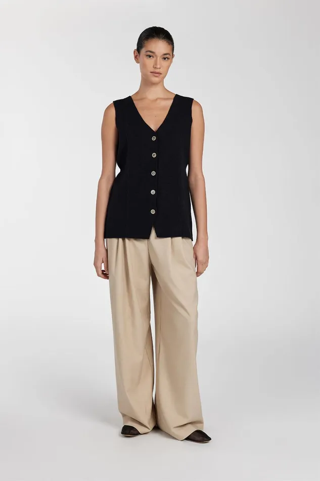 Women Vests DISSH LISA BLACK TAILORED KNIT VEST