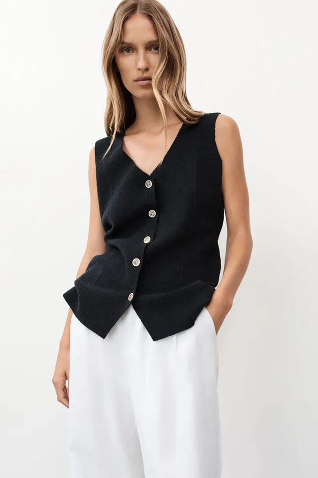 Women Vests DISSH LISA BLACK TAILORED KNIT VEST
