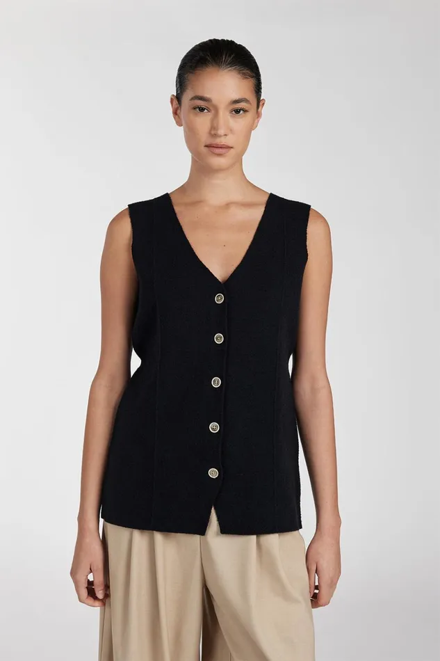 Women Vests DISSH LISA BLACK TAILORED KNIT VEST
