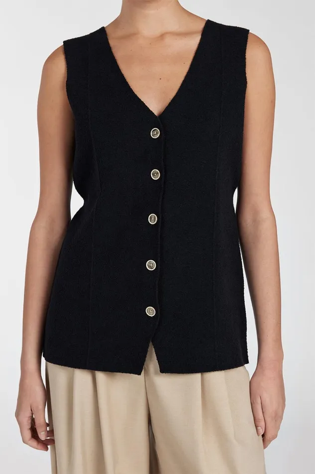 Women Vests DISSH LISA BLACK TAILORED KNIT VEST