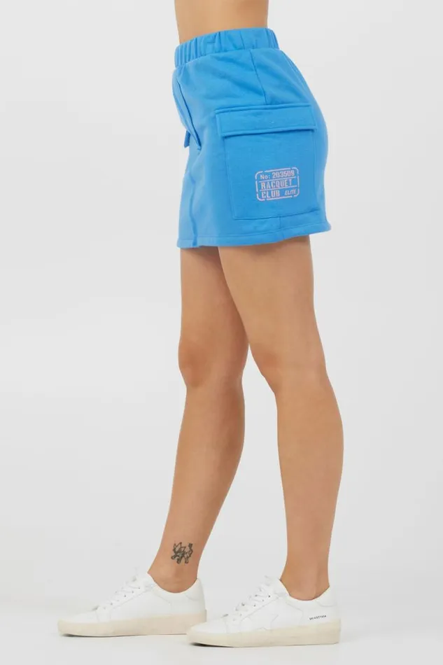 Women Vintage Havana All Bottoms Azure Blue Fleece Cargo Skirt W Print Azure Blue