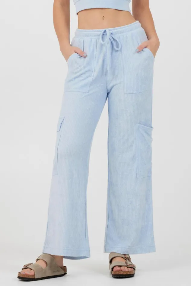 Women Vintage Havana All Bottoms Powder Blue Cord Terry Cargo Pants Powder Blue Women Vintage Havana All Bottoms Powder Blue Cord Terry Cargo Pants Powder Blue