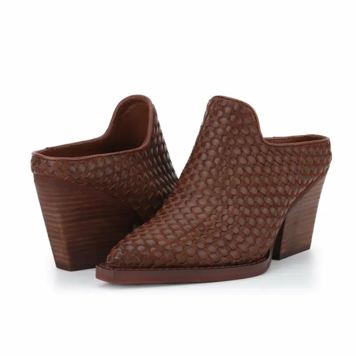 Women Vintage Havana Boots Booties DANTE 8211 BROWN WOVEN Brown Woven