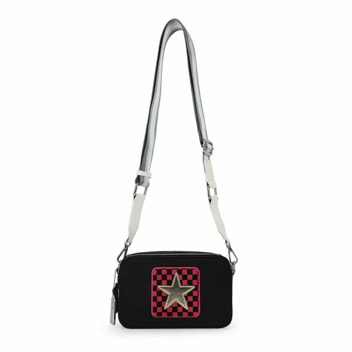 Women Vintage Havana Crossbody LEGEND BAG 8211 BLACK RED