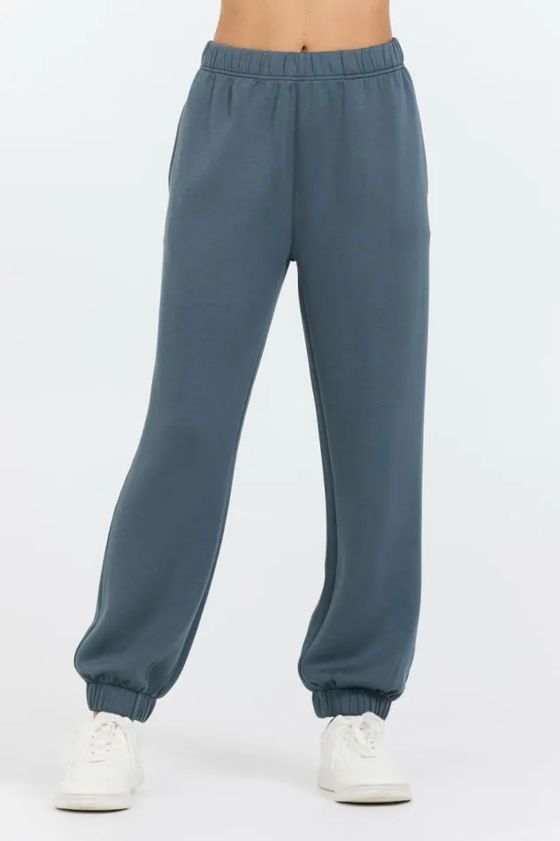 Women Vintage Havana Joggers Mountain Grey Cloud Fleece Jogger Grey
