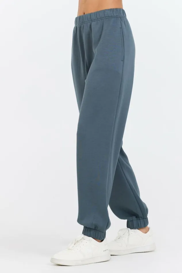 Women Vintage Havana Joggers Mountain Grey Cloud Fleece Jogger Grey