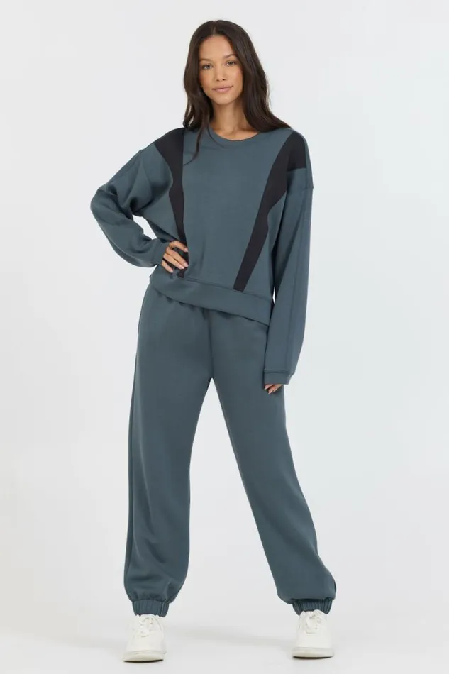 Women Vintage Havana Joggers Mountain Grey Cloud Fleece Jogger Grey