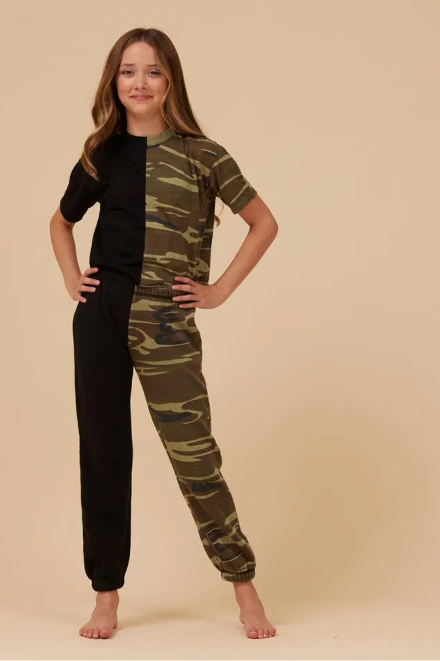 Women Vintage Havana Kids Tops SIDE BY SIDE CAMO TEE