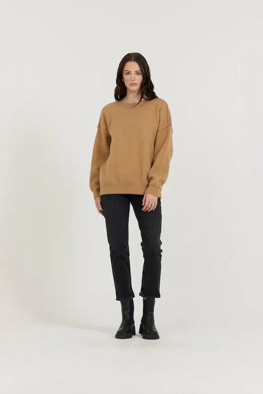 Women Vintage Havana Sweaters CamelRedIvory Love Sweater Camelredivory