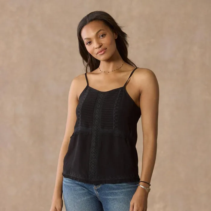 Women Vintage Veronica Camisole Black Sundance Catalog Tops