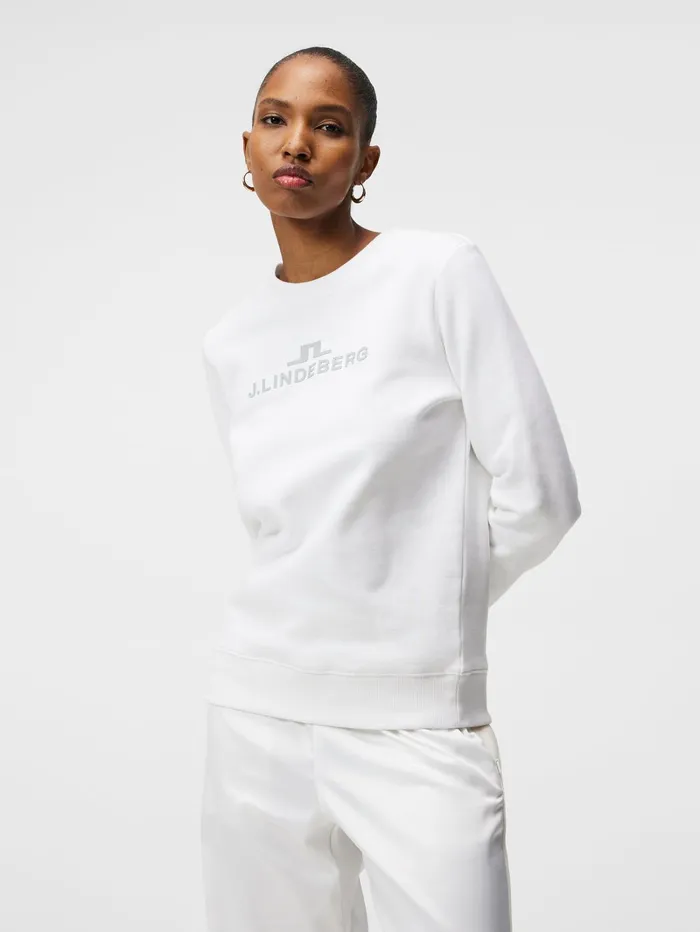 Women W Alpha Crew Neck White JLindeberg Sweaters