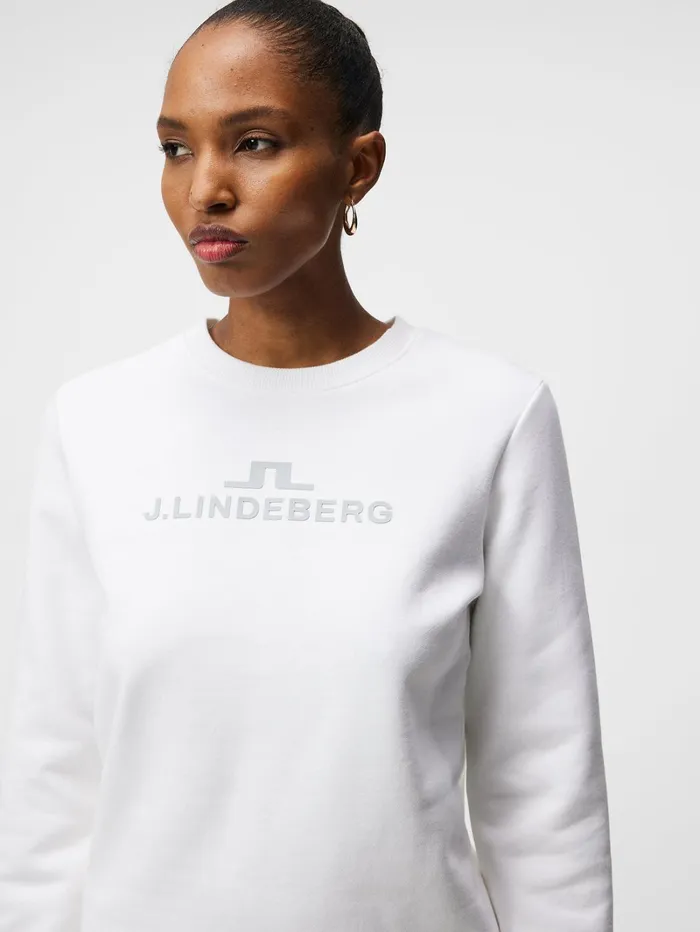 Women W Alpha Crew Neck White JLindeberg Sweaters Women W Alpha Crew Neck White JLindeberg Sweaters