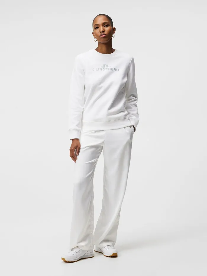Women W Alpha Crew Neck White JLindeberg Sweaters Women W Alpha Crew Neck White JLindeberg Sweaters