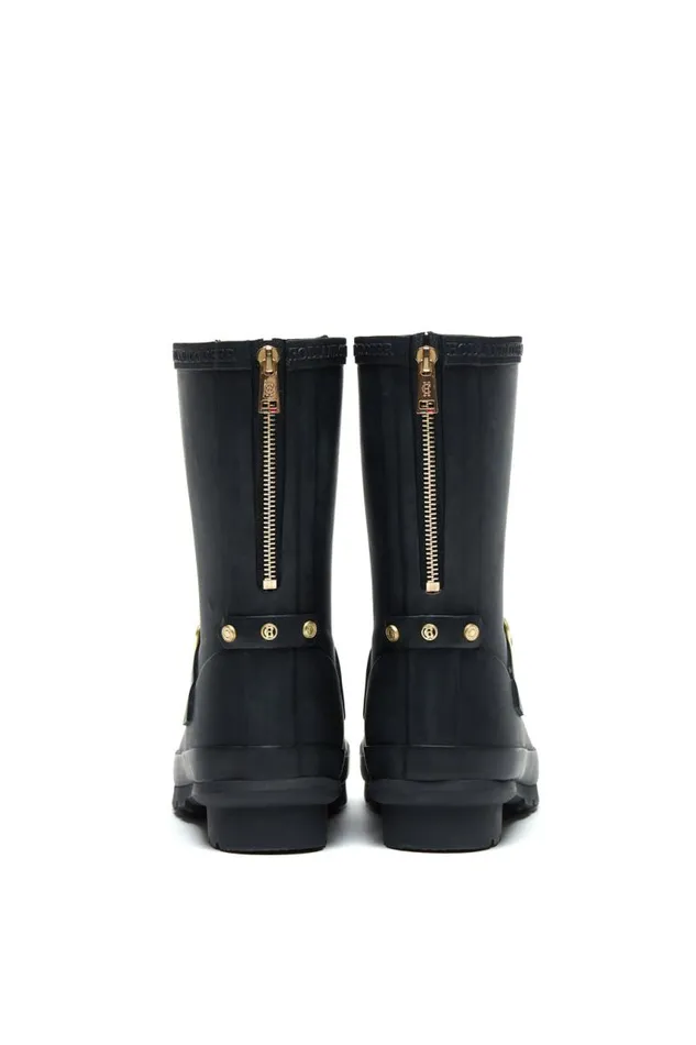 Women Wellington Boots Holland Cooper Sherpa Lined Chelsea Wellington Matte Black
