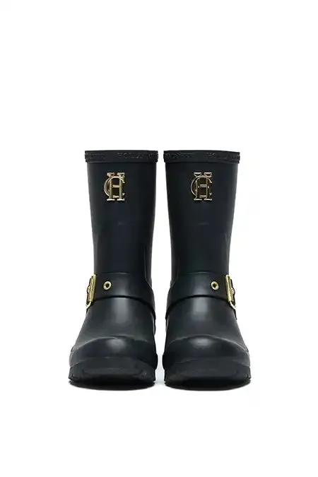 Women Wellington Boots Holland Cooper Sherpa Lined Chelsea Wellington Matte Black