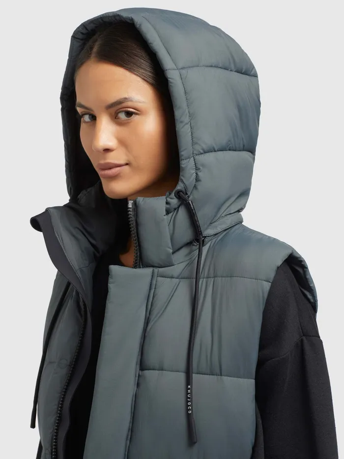 Women Weste MAGNETA MATT Grn Grn Quilted Vests KHUJO