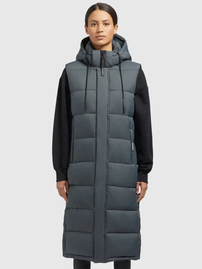 Women Weste MAGNETA MATT Grn Grn Quilted Vests KHUJO