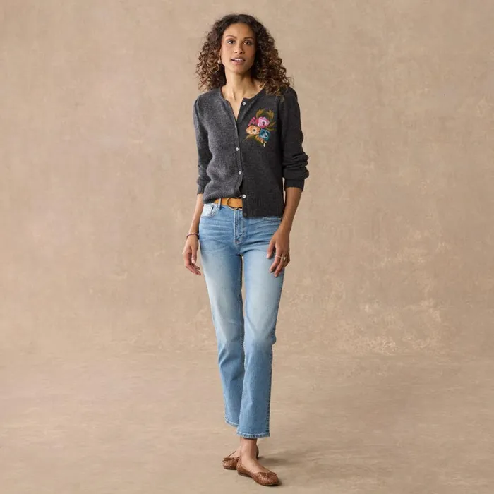 Women Whimsical Blooms Cardigan Charcoal Sundance Catalog Sweaters Women Whimsical Blooms Cardigan Charcoal Sundance Catalog Sweaters