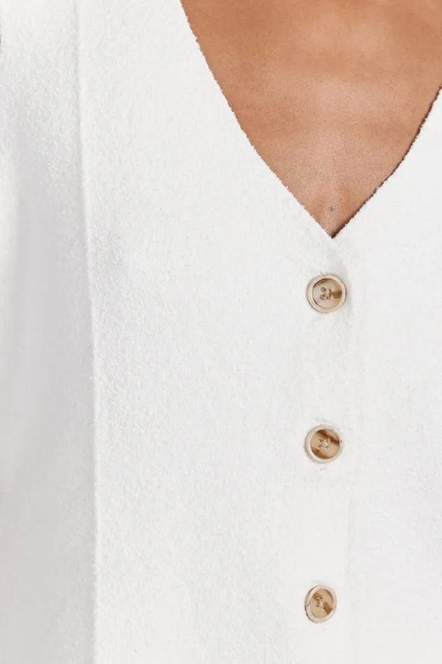 Women White Tops DISSH LISA OFF WHITE TAILORED KNIT VEST