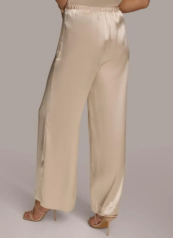 Women WIDE LEG FLAT FRONT Sand Donna Karan New York Pants Women WIDE LEG FLAT FRONT Sand Donna Karan New York Pants