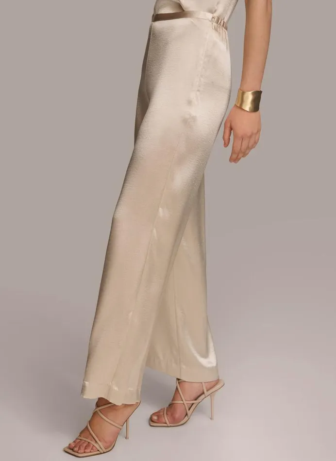 Women WIDE LEG FLAT FRONT Sand Donna Karan New York Pants Women WIDE LEG FLAT FRONT Sand Donna Karan New York Pants