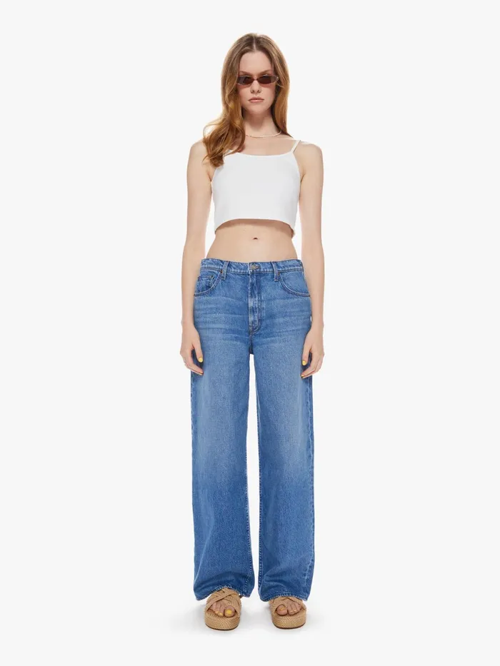Women Wide Leg Mother Denim SNACKS The Fun Dip Puddle Blue