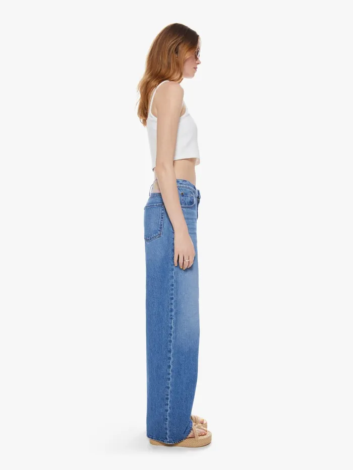 Women Wide Leg Mother Denim SNACKS The Fun Dip Puddle Blue