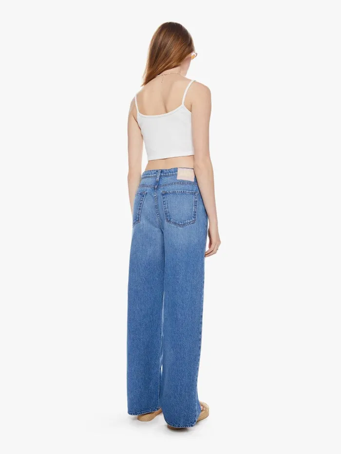 Women Wide Leg Mother Denim SNACKS The Fun Dip Puddle Blue