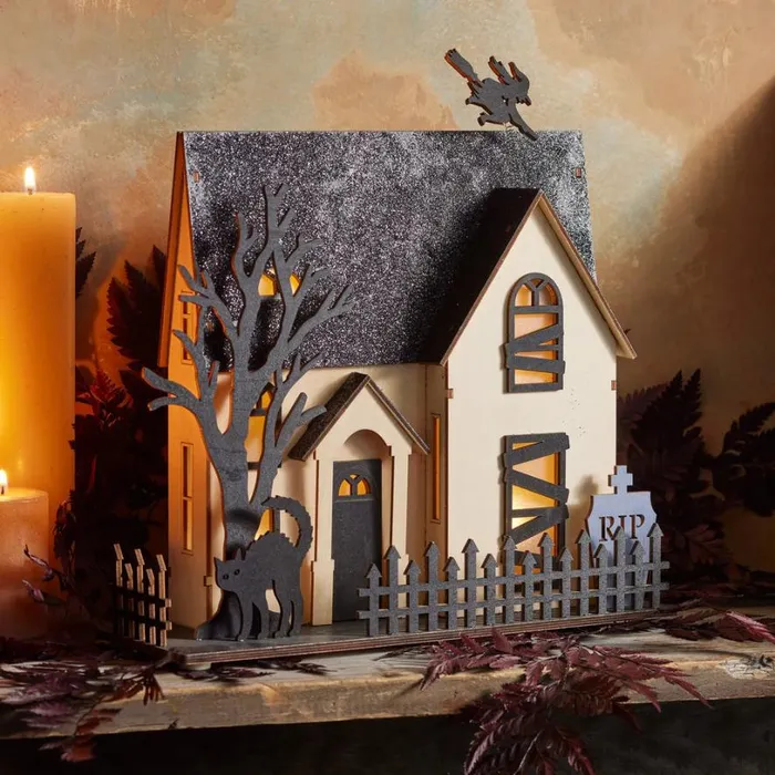 Women Witchy Haunted House Sundance Catalog Decor