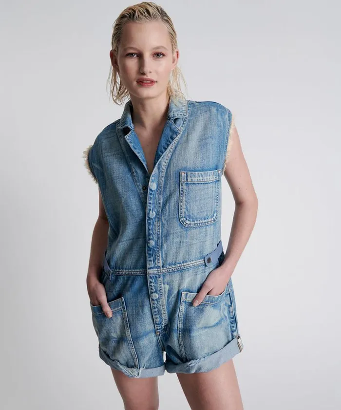 Women WORN OUT HENDRIXE PALISADES OVERALL One Teaspoon Denim Jumpsuits
