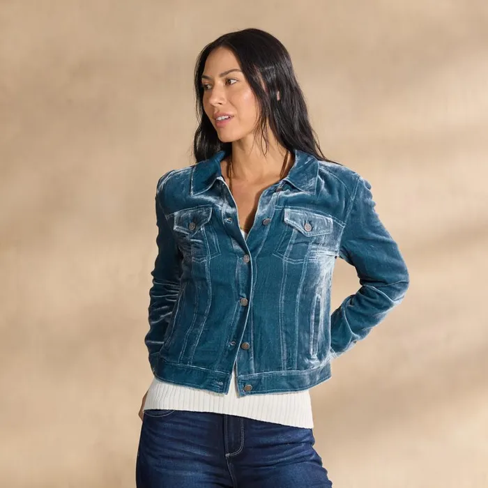 Women Wren II Velvet Jacket Petite Aquamarine Sundance Catalog Petite Styles Women Wren II Velvet Jacket Petite Aquamarine Sundance Catalog Petite Styles