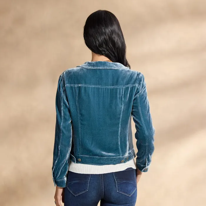 Women Wren II Velvet Jacket Petite Aquamarine Sundance Catalog Petite Styles Women Wren II Velvet Jacket Petite Aquamarine Sundance Catalog Petite Styles