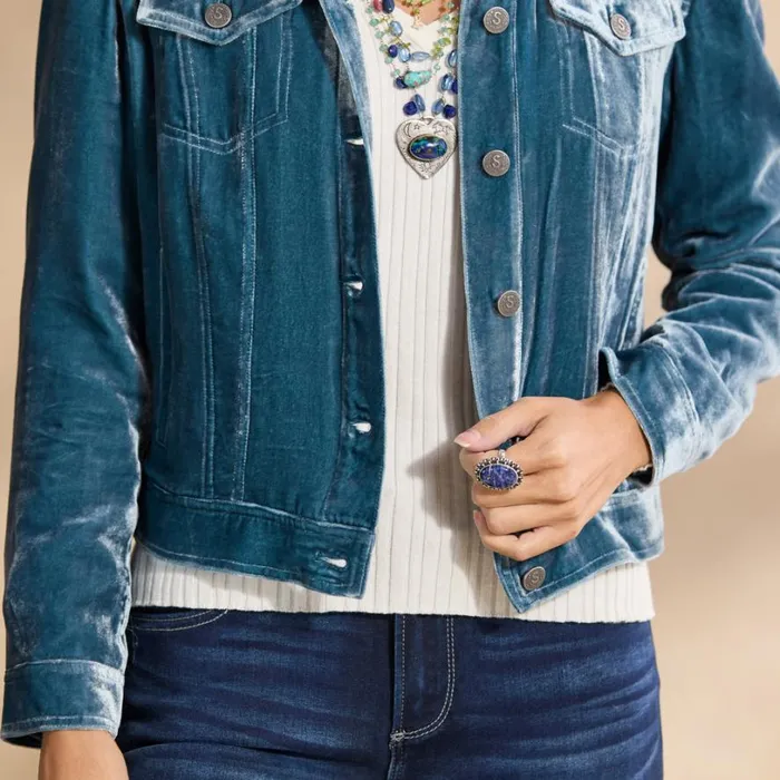 Women Wren II Velvet Jacket Petite Aquamarine Sundance Catalog Petite Styles Women Wren II Velvet Jacket Petite Aquamarine Sundance Catalog Petite Styles