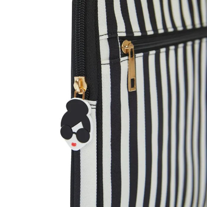 Womens Accessories Alice Olivia X Fabfitfun Laptop Sleeve Positano Stripe Sm Black