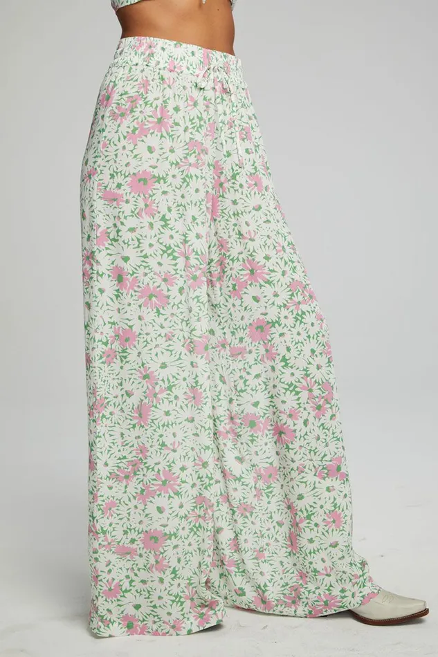 Womens Chaser Brand Bottoms Hudson Joggers 8211 Grass Daisy Floral