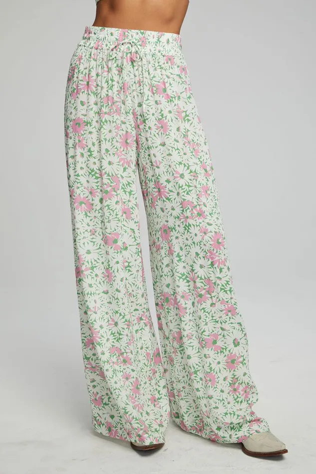 Womens Chaser Brand Bottoms Hudson Joggers 8211 Grass Daisy Floral