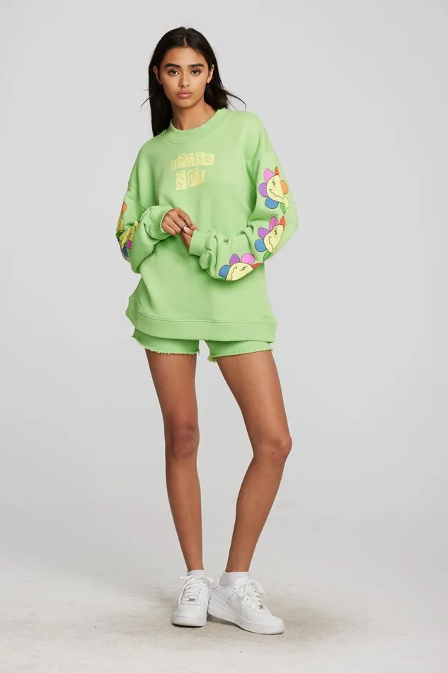 Womens Chaser Brand Bottoms Smiley Daisy Shorts