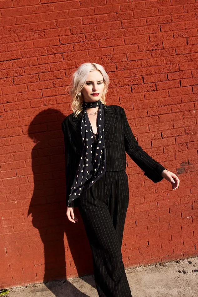 Womens Chaser Brand Bottoms Theo Beverly Pinstripe Trousers