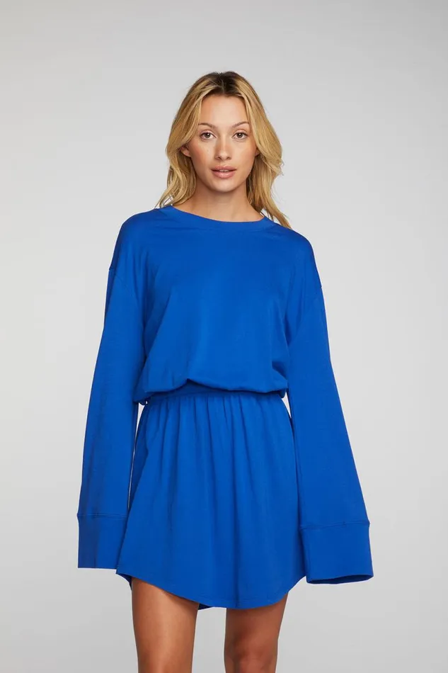 Womens Chaser Brand Dresses Cotton Jersey Mini Dress With Wide Sleeves