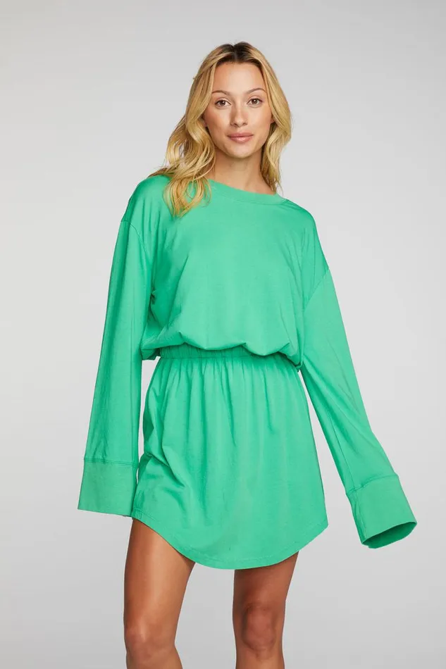Womens Chaser Brand Dresses Cotton Jersey Mini Dress With Wide Sleeves