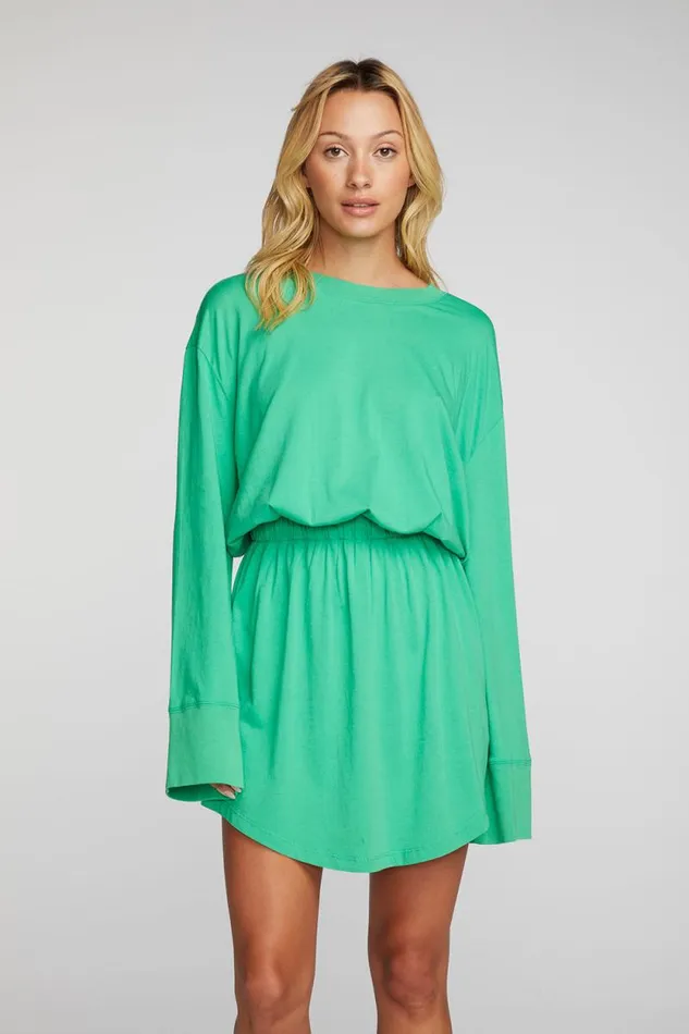 Womens Chaser Brand Dresses Cotton Jersey Mini Dress With Wide Sleeves