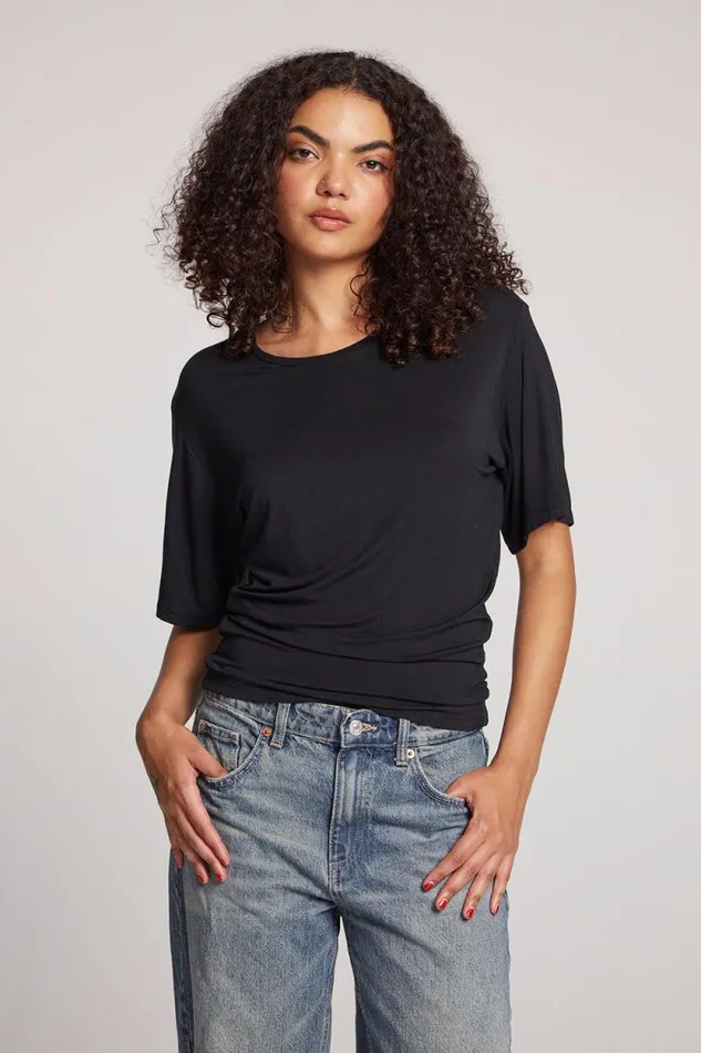 Womens Chaser Brand Loungewear Portola Licorice Short Sleeve