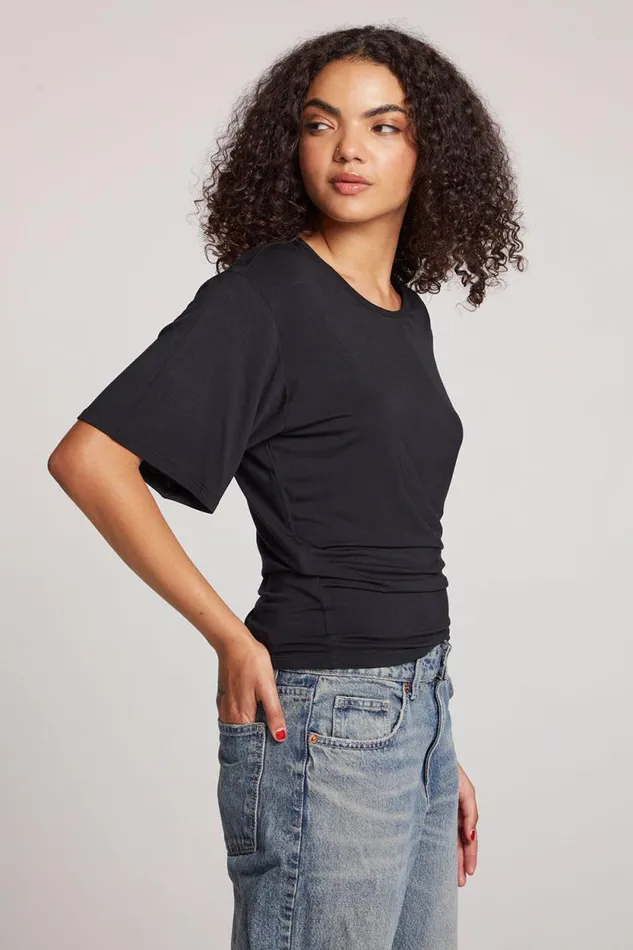 Womens Chaser Brand Loungewear Portola Licorice Short Sleeve