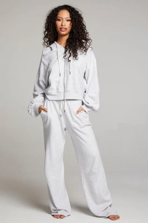 Womens Chaser Brand Loungewear Sandyy Light Grey Trousers