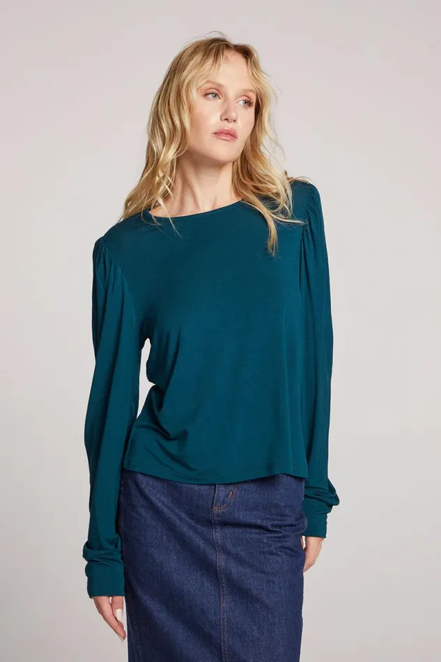 Womens Chaser Brand Loungewear Shirley Dark Sea Long Sleeve