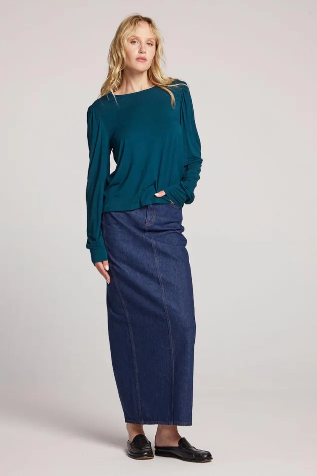 Womens Chaser Brand Loungewear Shirley Dark Sea Long Sleeve
