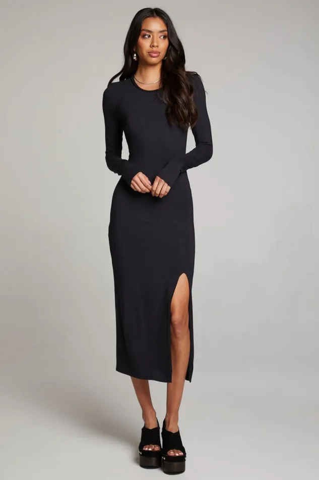 Womens Chaser Brand Loungewear Vedaa Licorice Midi Dress