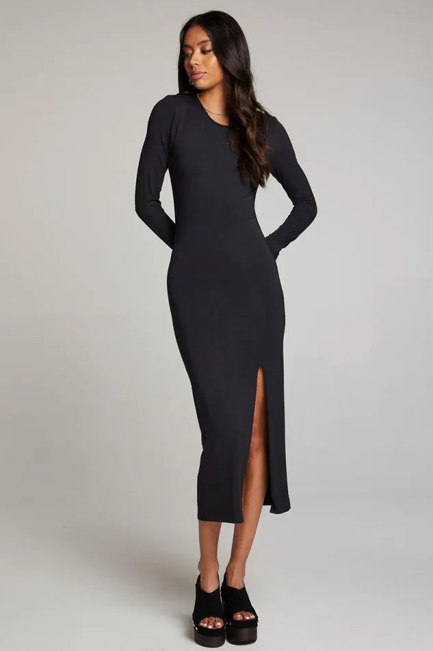 Womens Chaser Brand Loungewear Vedaa Licorice Midi Dress