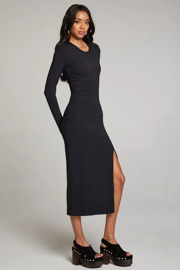 Womens Chaser Brand Loungewear Vedaa Licorice Midi Dress