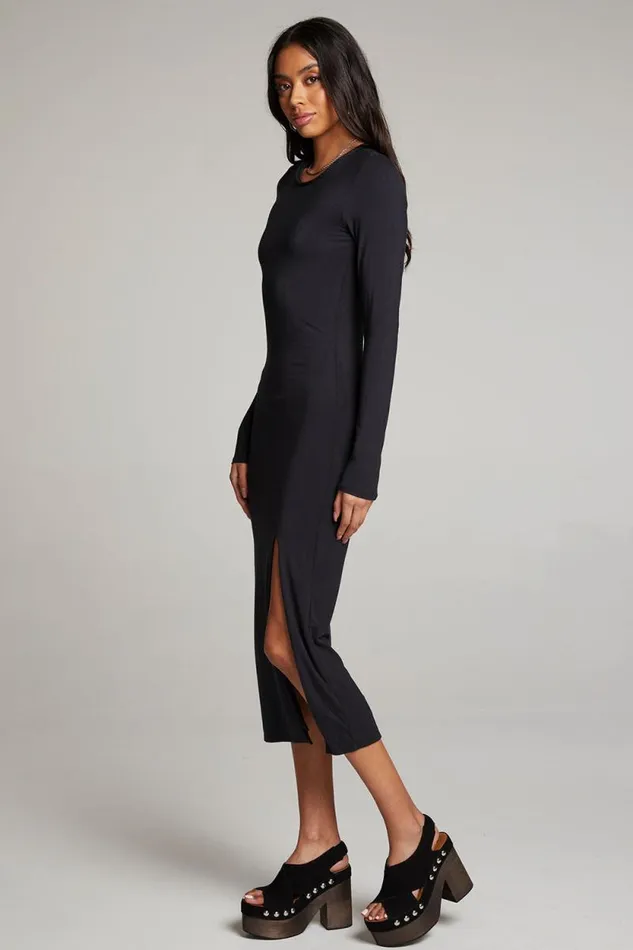 Womens Chaser Brand Loungewear Vedaa Licorice Midi Dress
